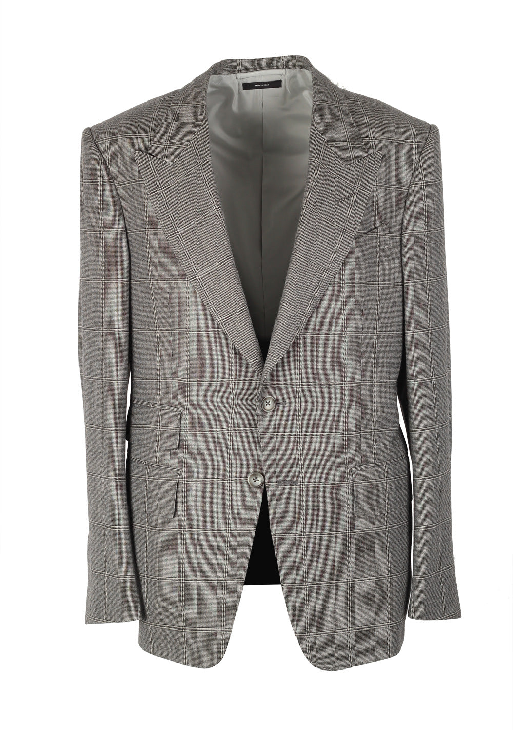 TOM FORD Spencer Checked Gray Suit Size 48 / 38R U.S. Wool Fit D