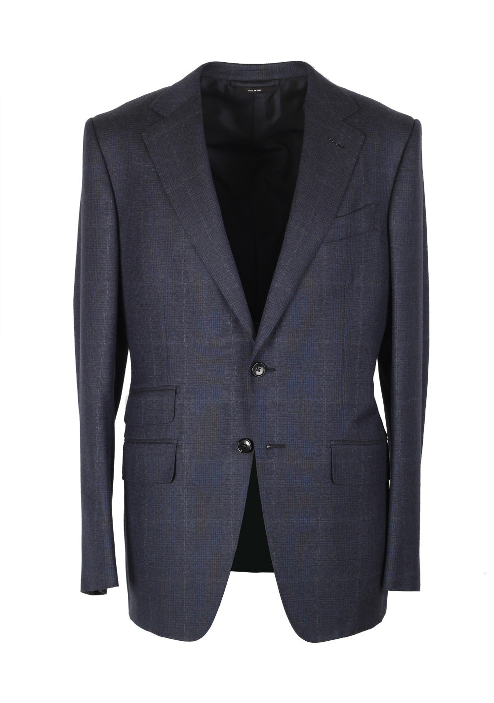 TOM FORD O'Connor Checked Blue Suit Size 48 / 38R U.S. Wool Fit Y