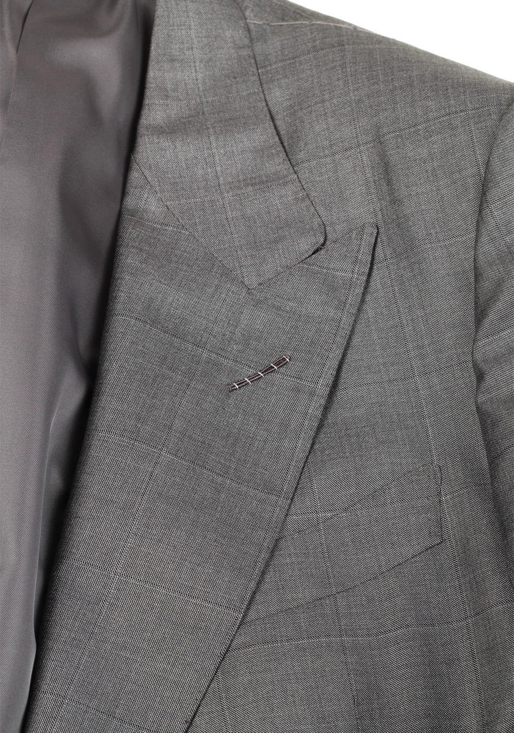 TOM FORD Shelton Checked Gray Suit Size 52 / 42R U.S. Silk Wool