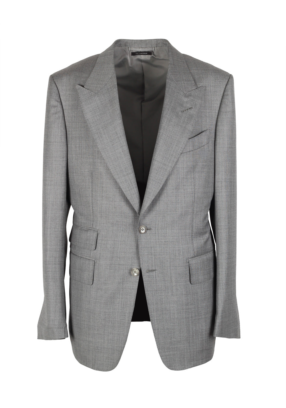 TOM FORD Shelton Sharkskin Light Gray Suit Size 54 / 44R U.S. Wool