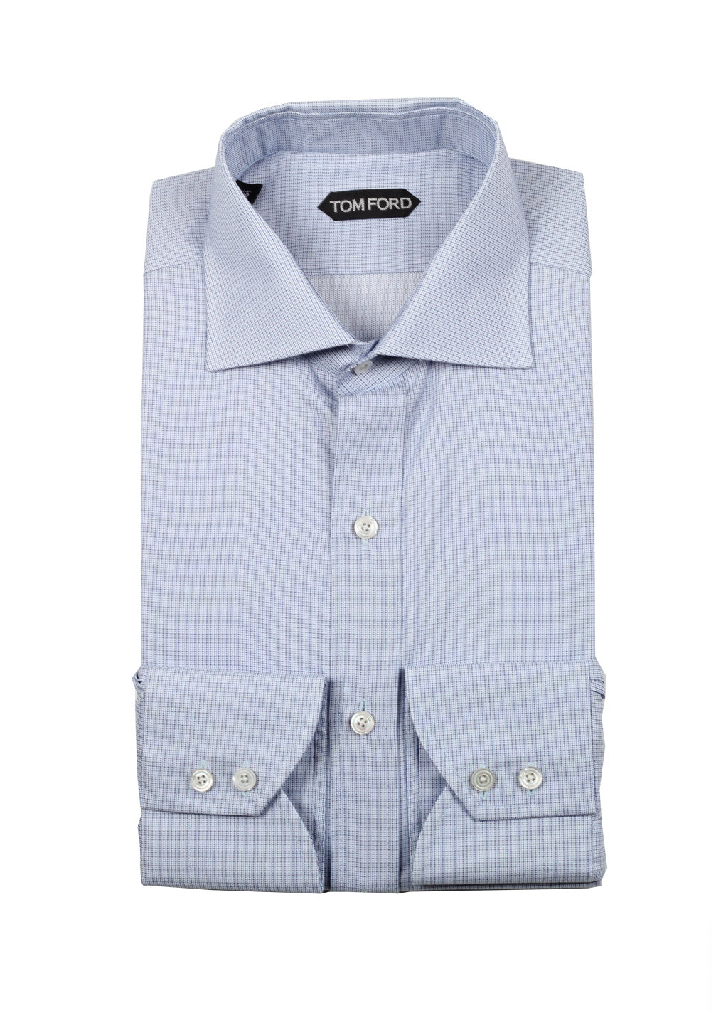 TOM FORD Checked White Blue Shirt Size 39 / 15,5 U.S.