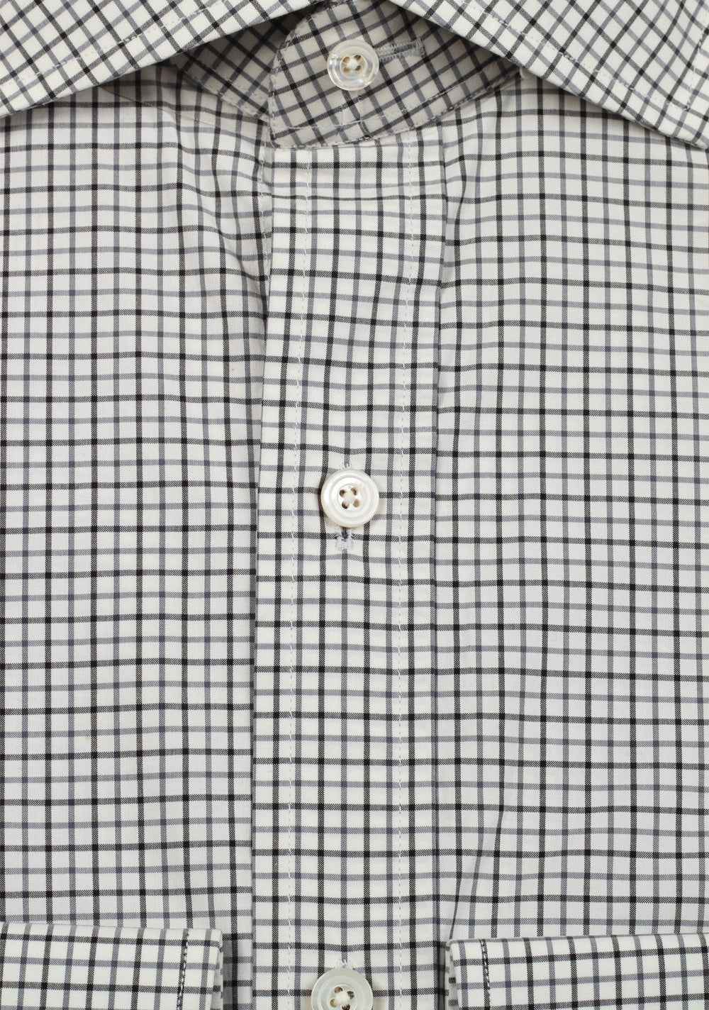 TOM FORD Checked White Blue Shirt Size 41 / 16 U.S.