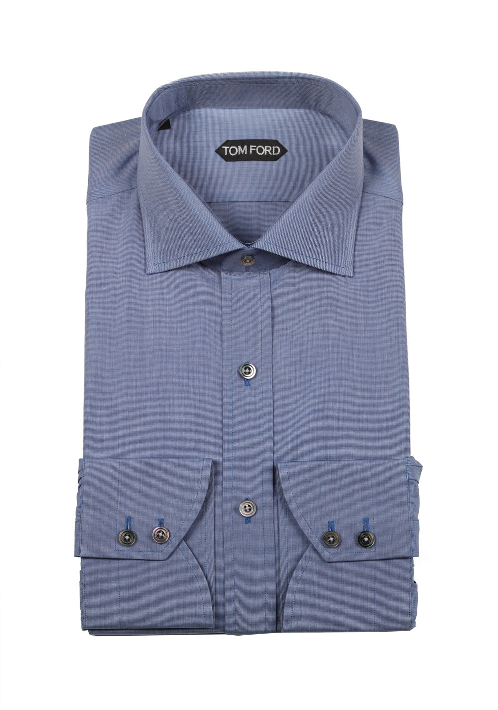 TOM FORD Patterned Blue Shirt Size 44 / 17,5 U.S.