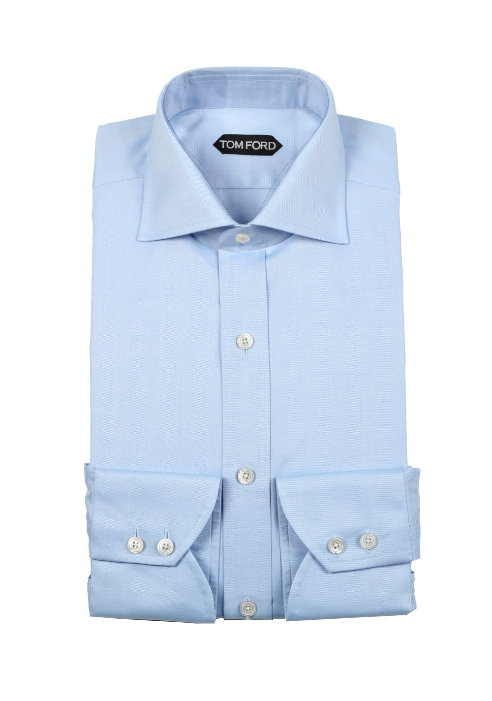 TOM FORD Solid Blue Shirt Size 39 / 15,5 U.S.