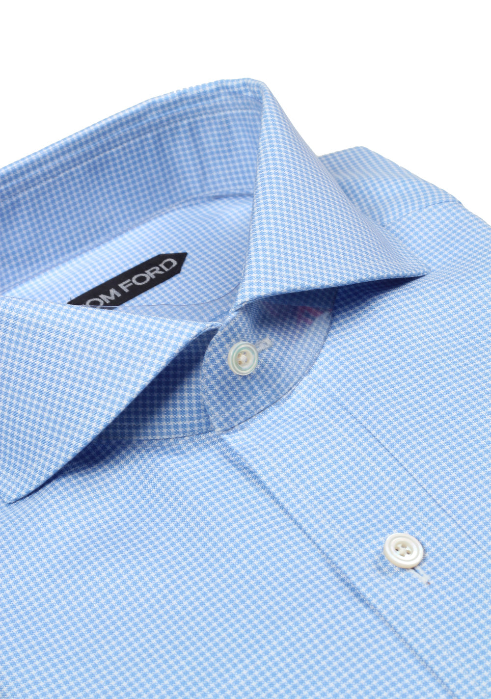 TOM FORD Checked White Blue Shirt Size 42 / 16,5 U.S.