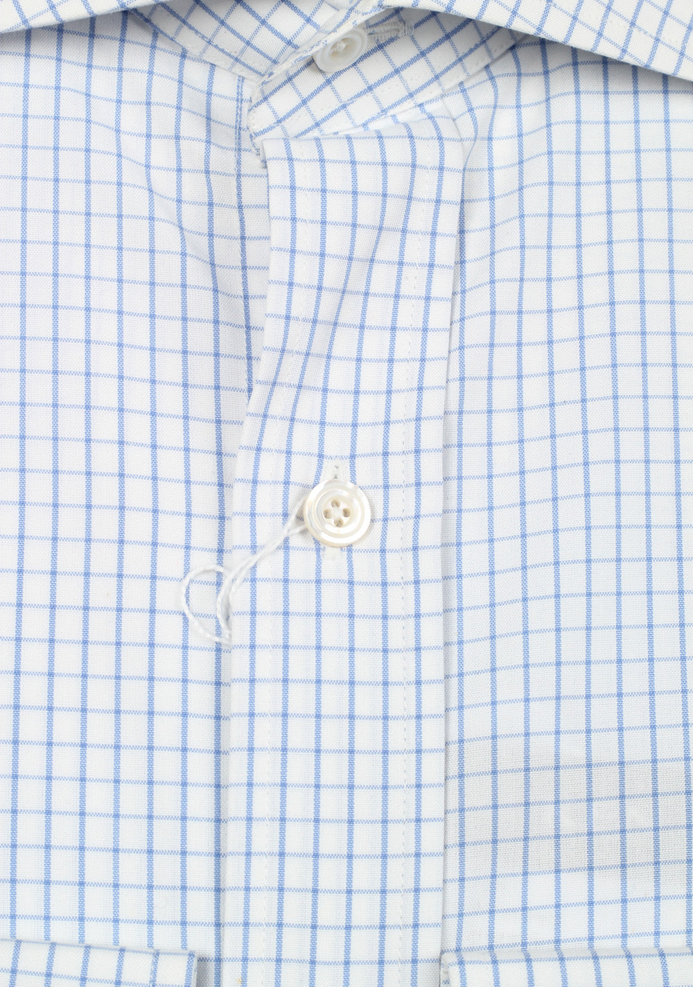 TOM FORD Checked White Blue Shirt Size 43 / 17 U.S.