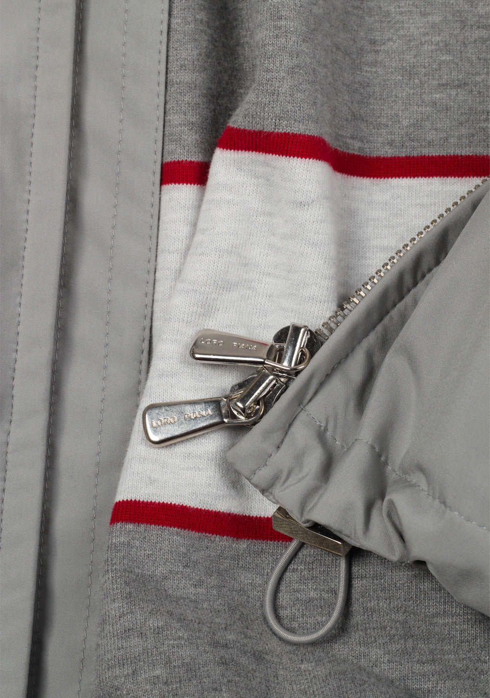 Loro Piana Gray Bomber Jack Storm System Coat Size XL Extra Large Outerwear