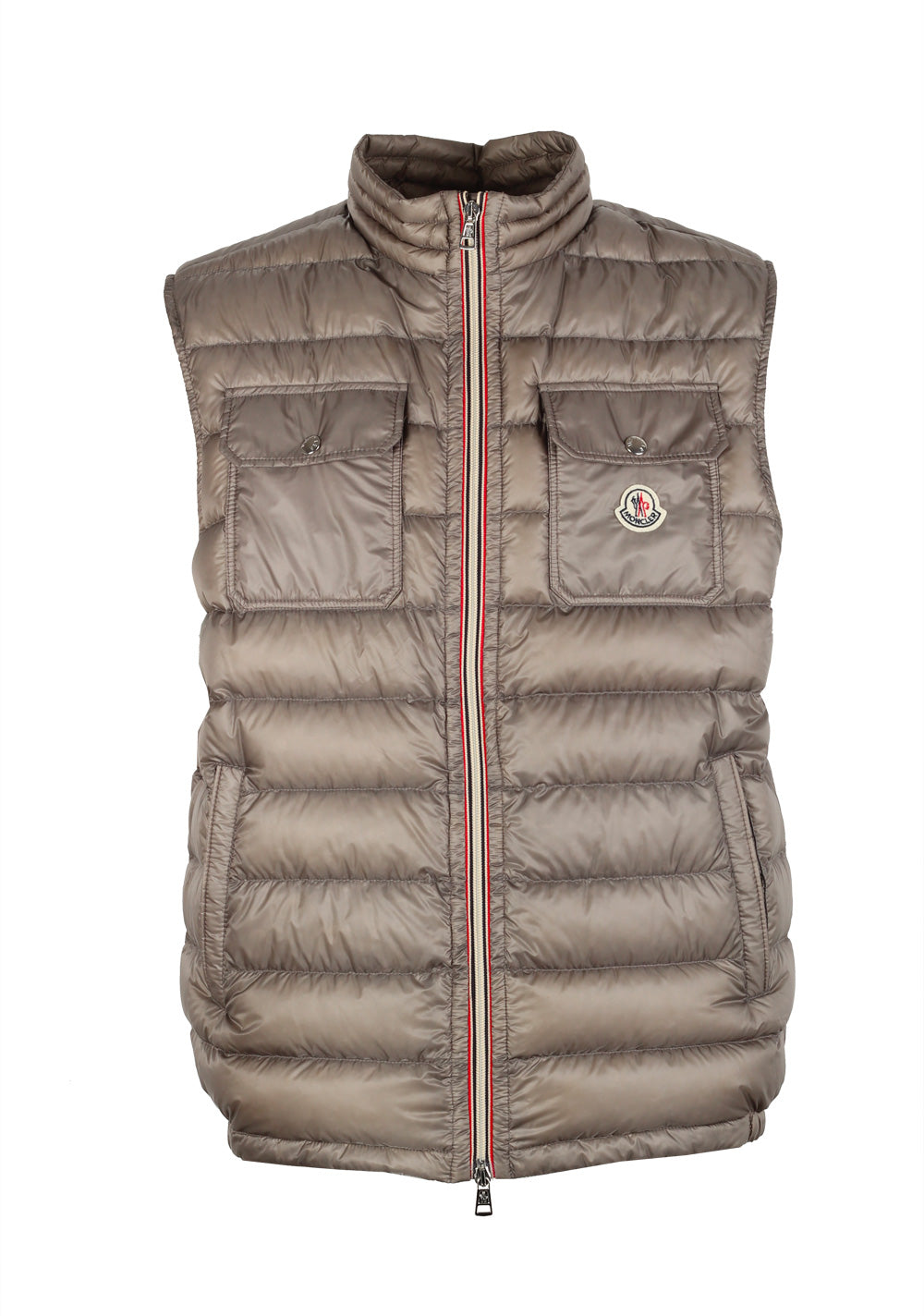 Moncler Taupe ACHILLE Quilted Padded Gilet Vest Size 3 / M / 50 / 40 U.S.