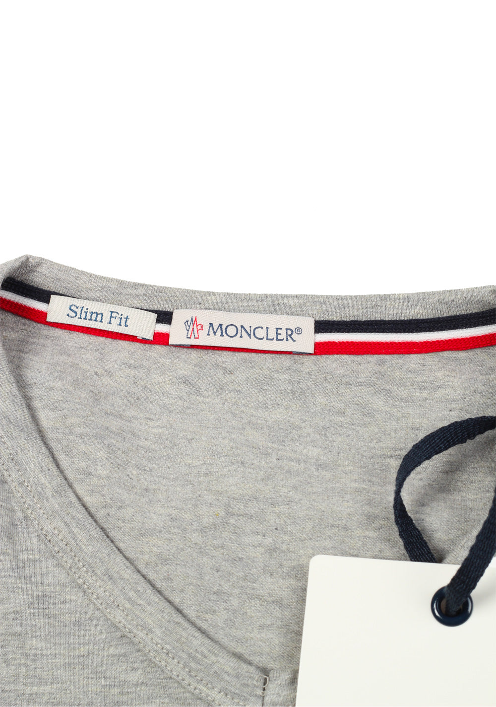 Moncler V Neck Tee Shirt Size L / 40R U.S. Gray