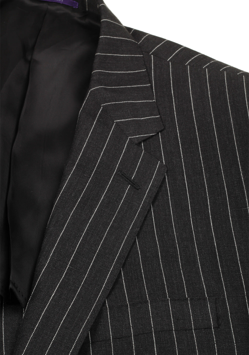 Ralph Lauren Purple Label Charcoal Suit Size 56 / 46R U.S. In Linen Wool