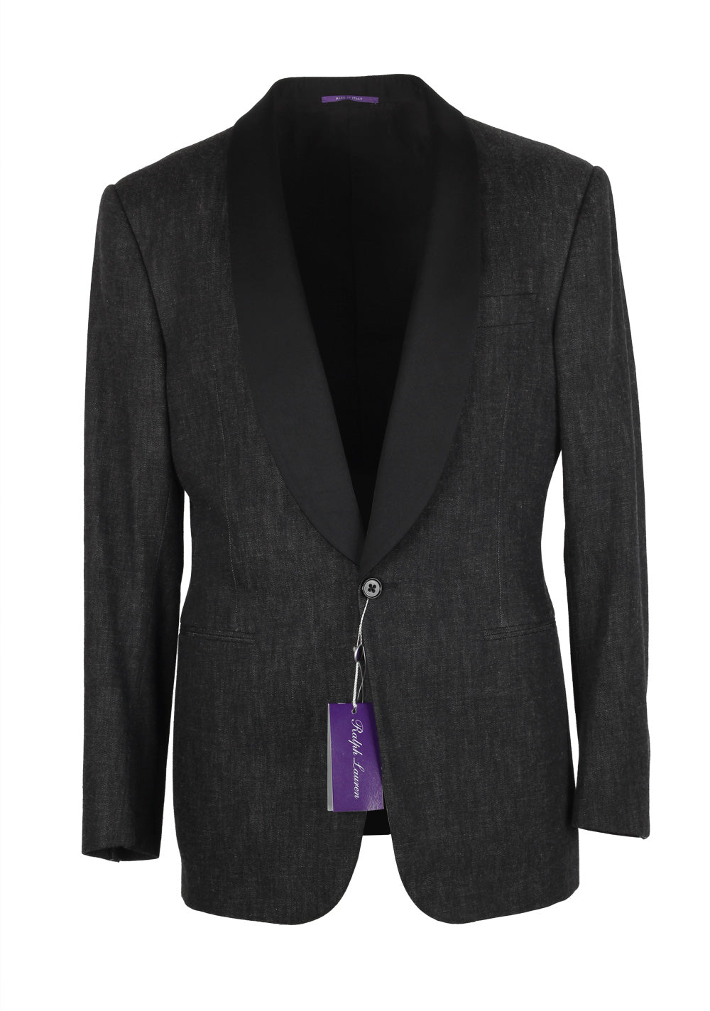 Ralph Lauren Purple Label Charcoal Denim Tuxedo Size 48 / 38R U.S. In Cotton