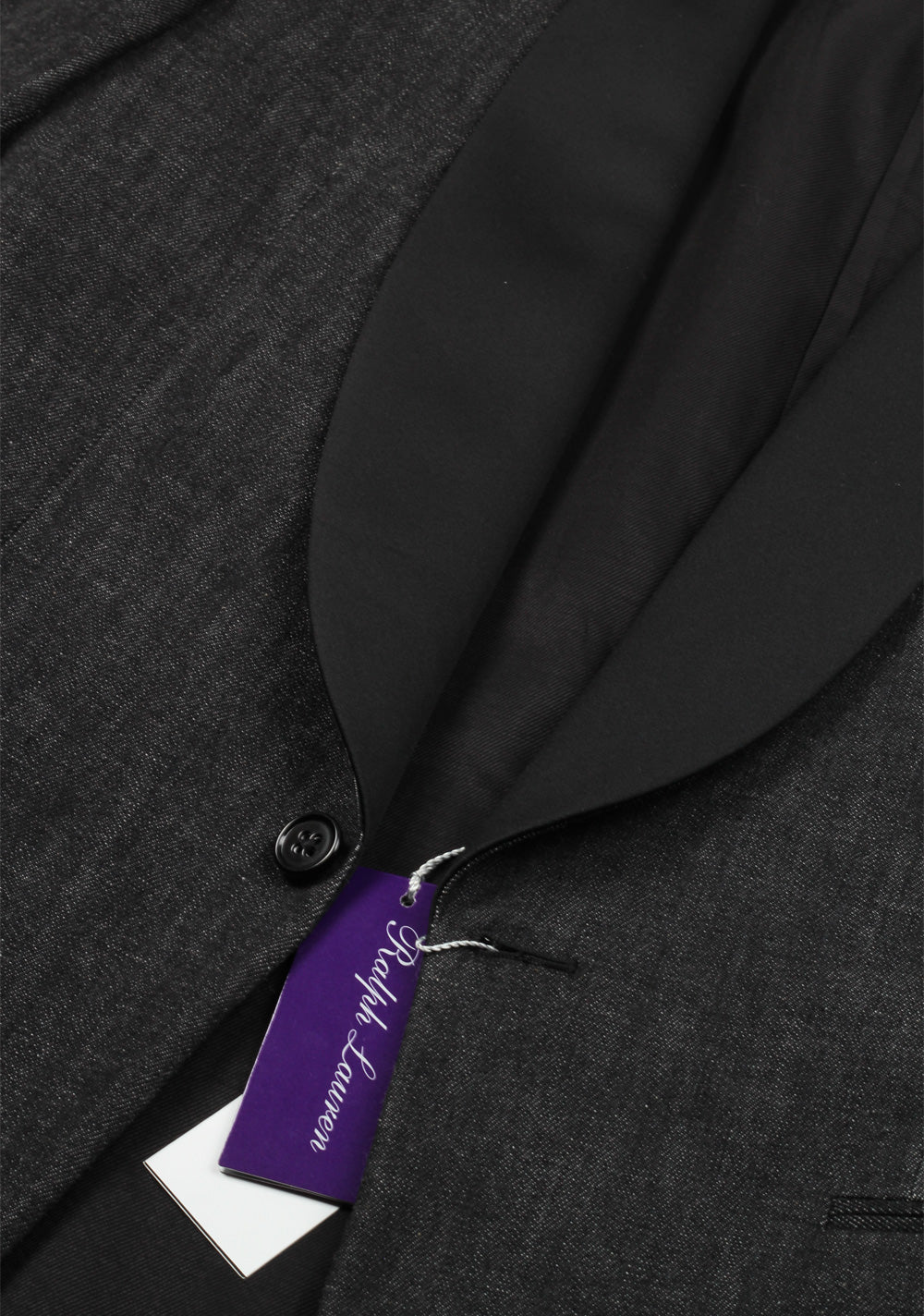 Ralph Lauren Purple Label Charcoal Denim Tuxedo Size 48 / 38R U.S. In Cotton