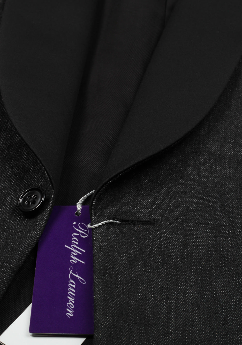 Ralph Lauren Purple Label Charcoal Denim Tuxedo Size 48 / 38R U.S. In Cotton