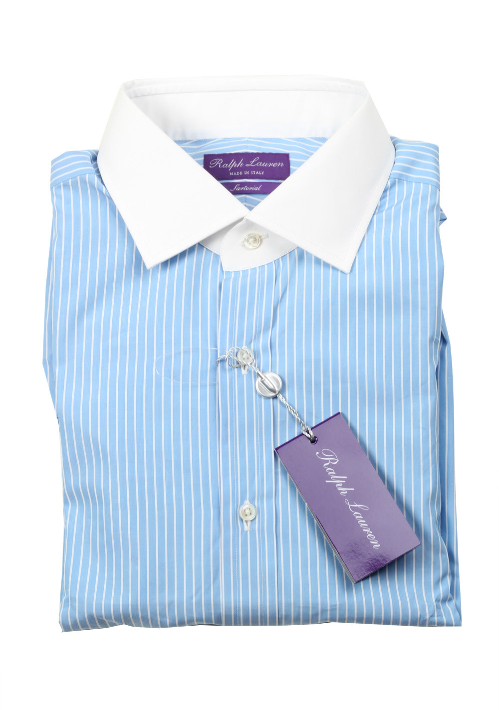 Ralph Lauren Purple Label Sartorial Line Blue Striped Shirt Size 42 / 16.5 U.S.