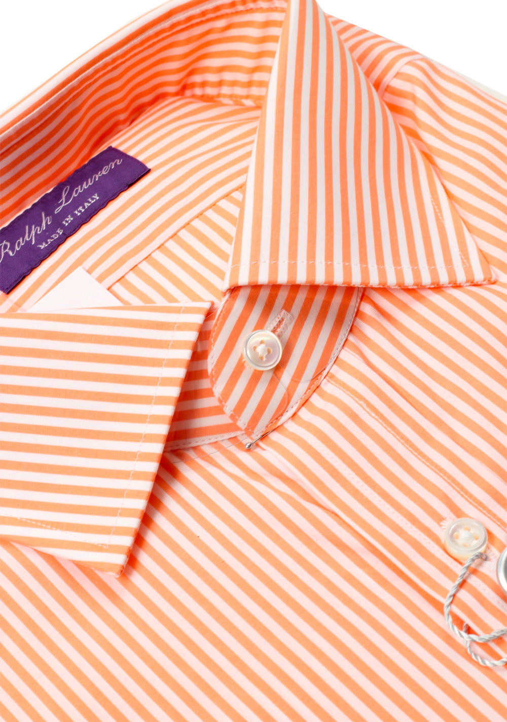 Ralph Lauren Purple Label Orange Striped Shirt Size 38 / 15 U.S.