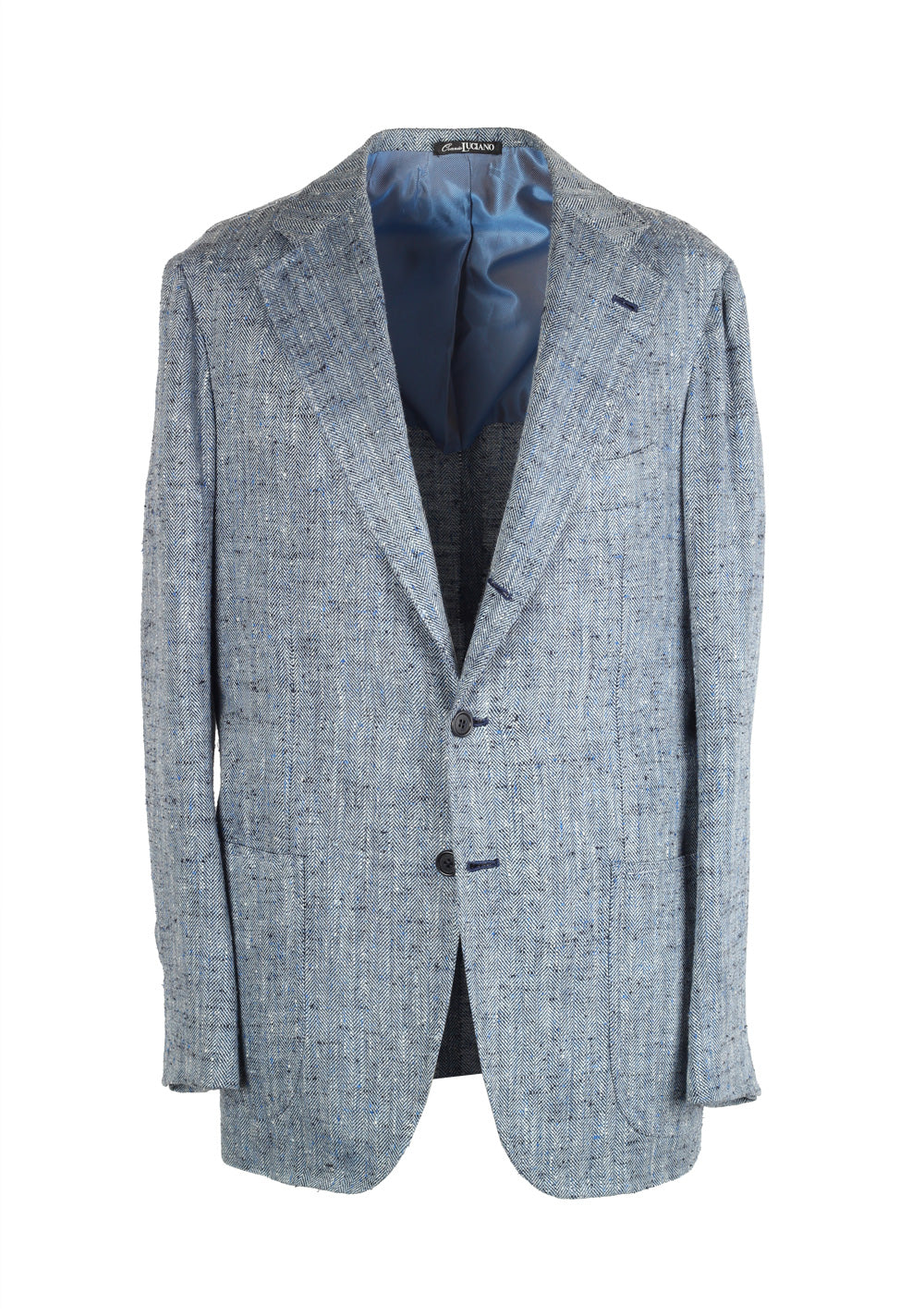 Orazio Luciano Blue Sport Coat Size 50 / 40R U.S. In Linen Silk