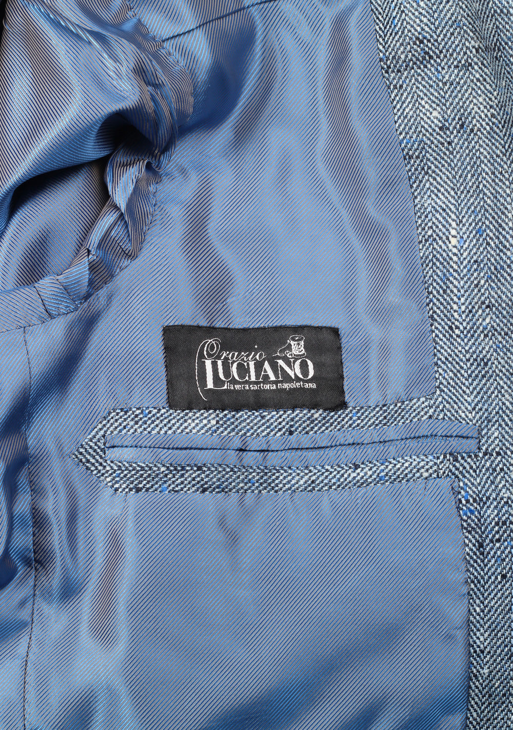 Orazio Luciano Blue Sport Coat Size 50 / 40R U.S. In Linen Silk