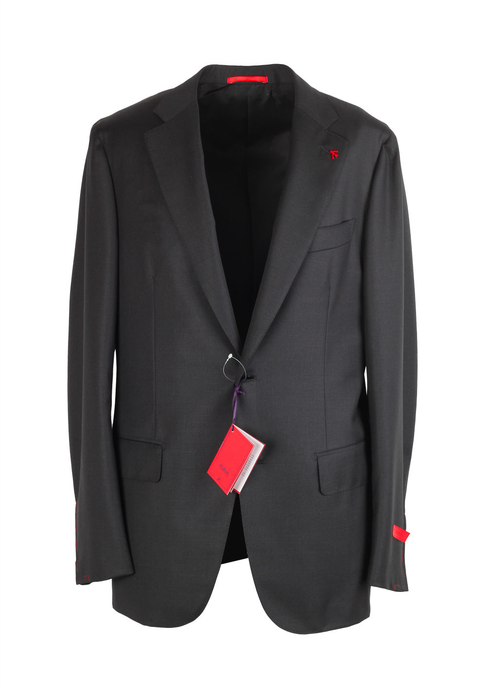 Isaia Napoli Charcoal Suit Size 50 / 40R U.S. Aquaspider Base Amalfi