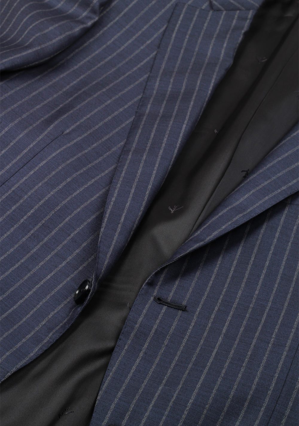 Isaia Napoli Striped Blue Suit Size 48 / 38R U.S. Super 140s Base Tribeca
