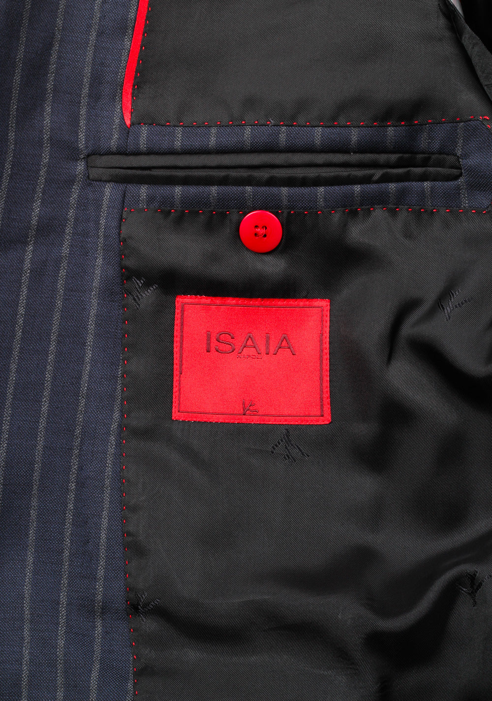Isaia Napoli Striped Blue Suit Size 48 / 38R U.S. Super 140s Base Tribeca