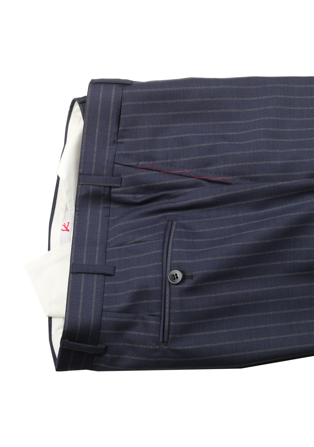 Isaia Napoli Striped Blue Suit Size 48 / 38R U.S. Super 140s Base Tribeca
