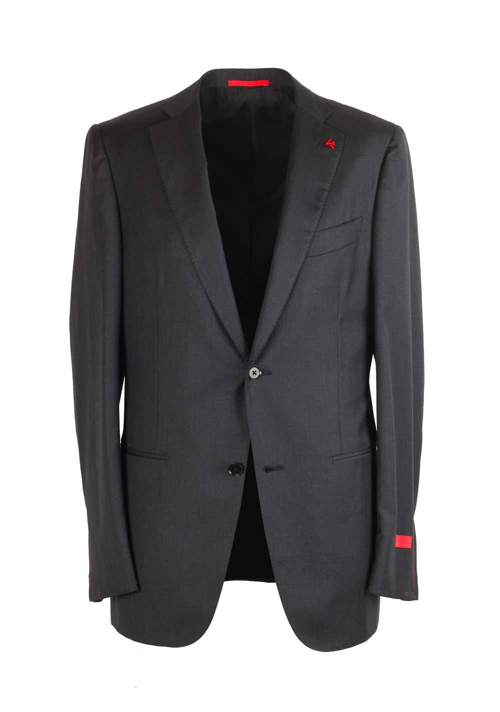 Isaia Napoli Charcoal Suit Size 48L / 38LR U.S. Super 130s Base Tribeca