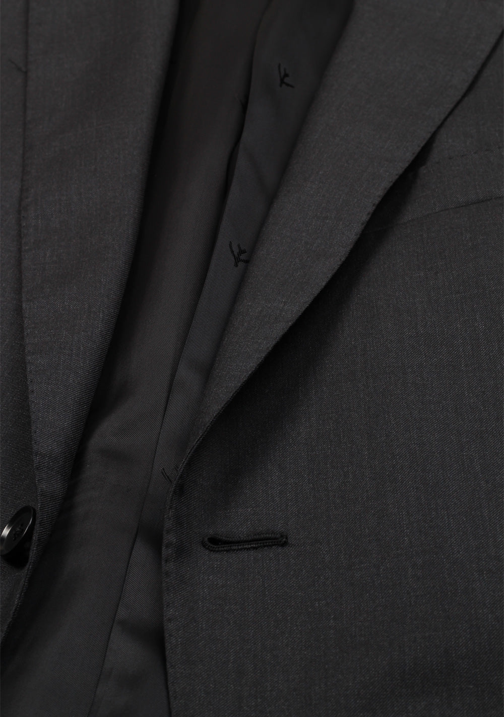 Isaia Napoli Charcoal Suit Size 48L / 38LR U.S. Super 130s Base Tribeca