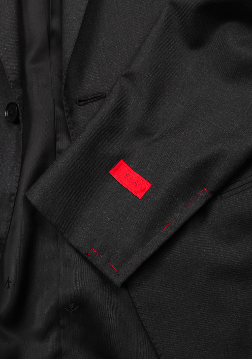 Isaia Napoli Charcoal Suit Size 48L / 38LR U.S. Super 130s Base Tribeca