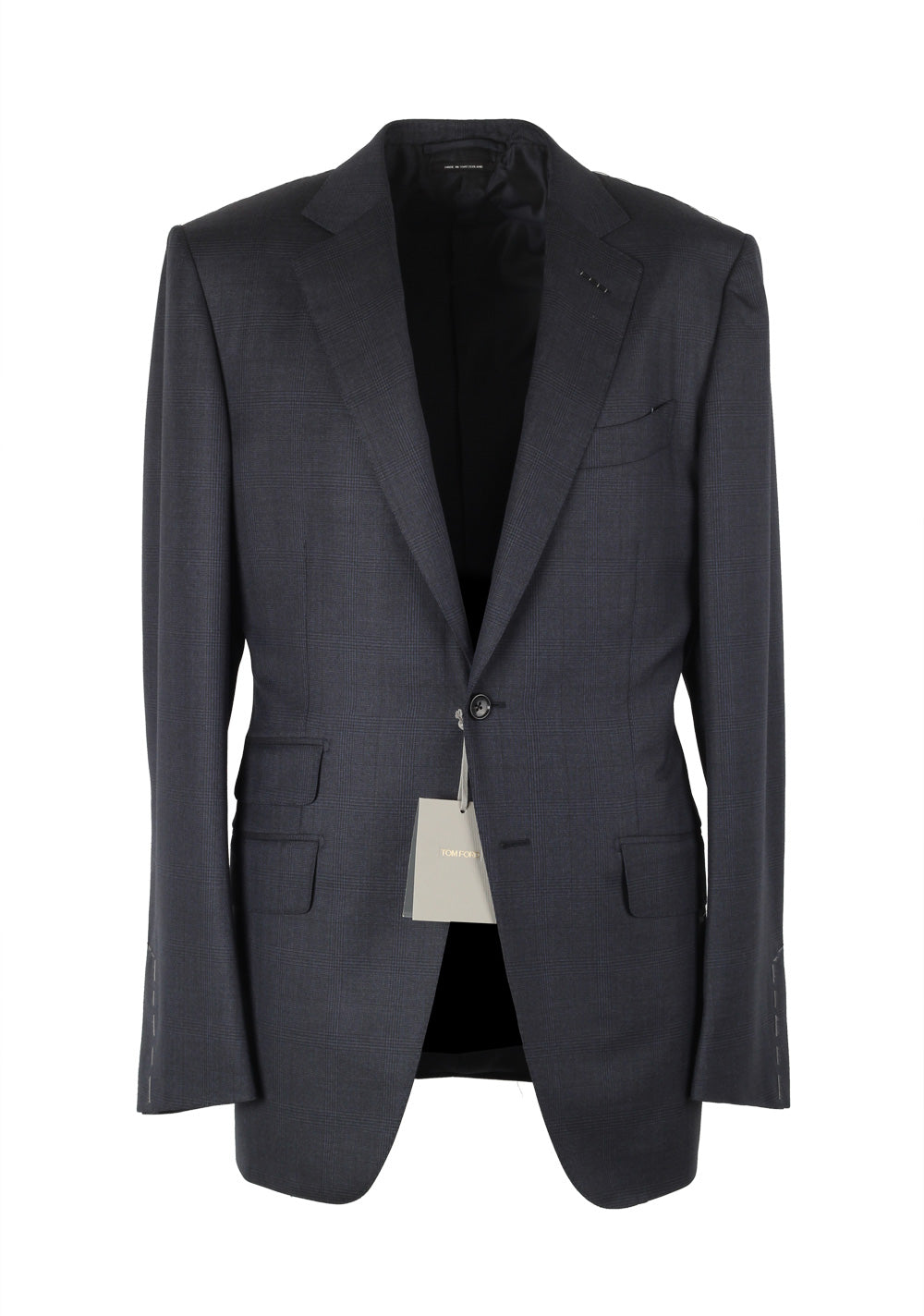 TOM FORD O'Connor Checked Navy Suit Size 48L / 38L U.S. Wool Fit Y