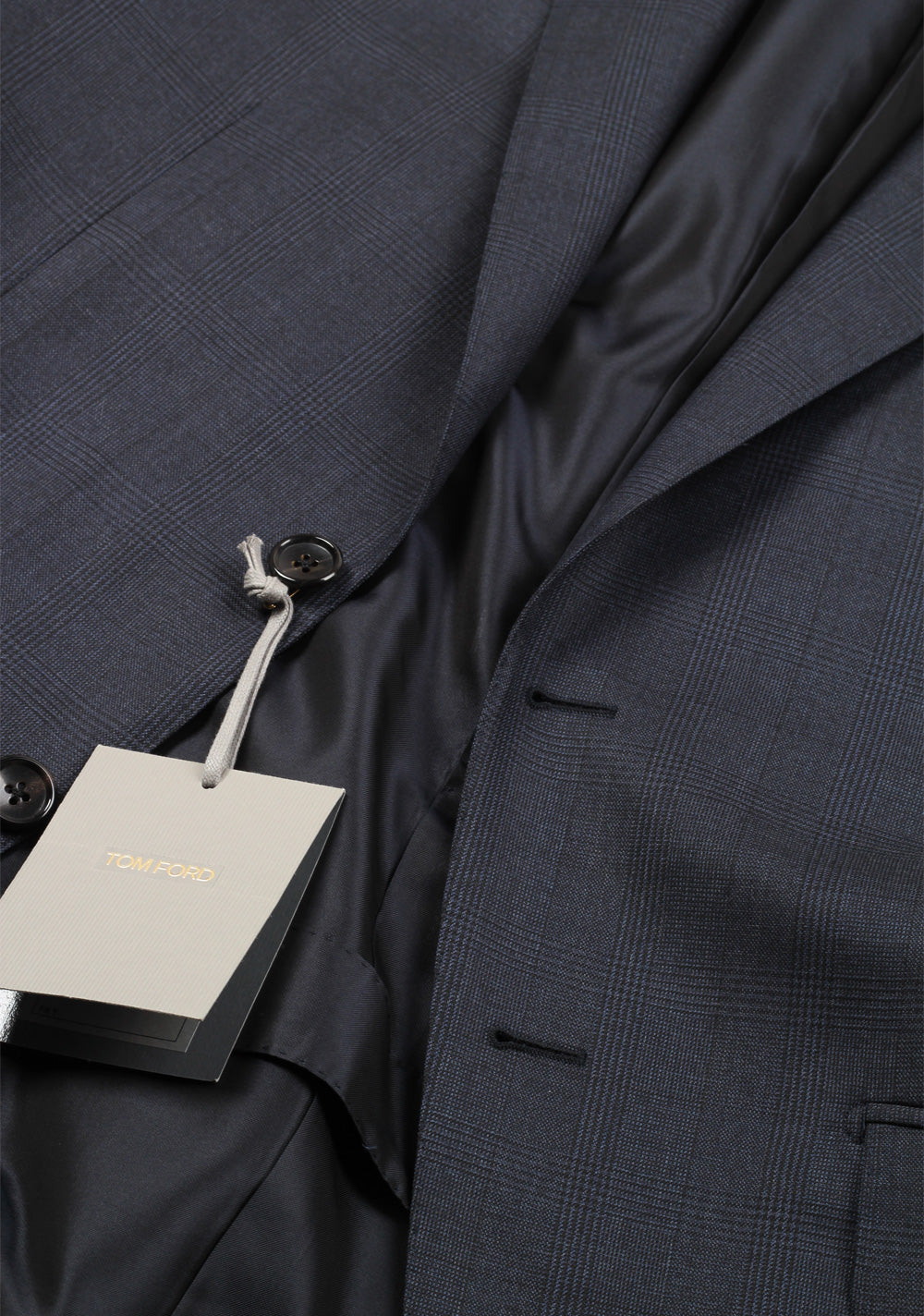 TOM FORD O'Connor Checked Navy Suit Size 48L / 38L U.S. Wool Fit Y
