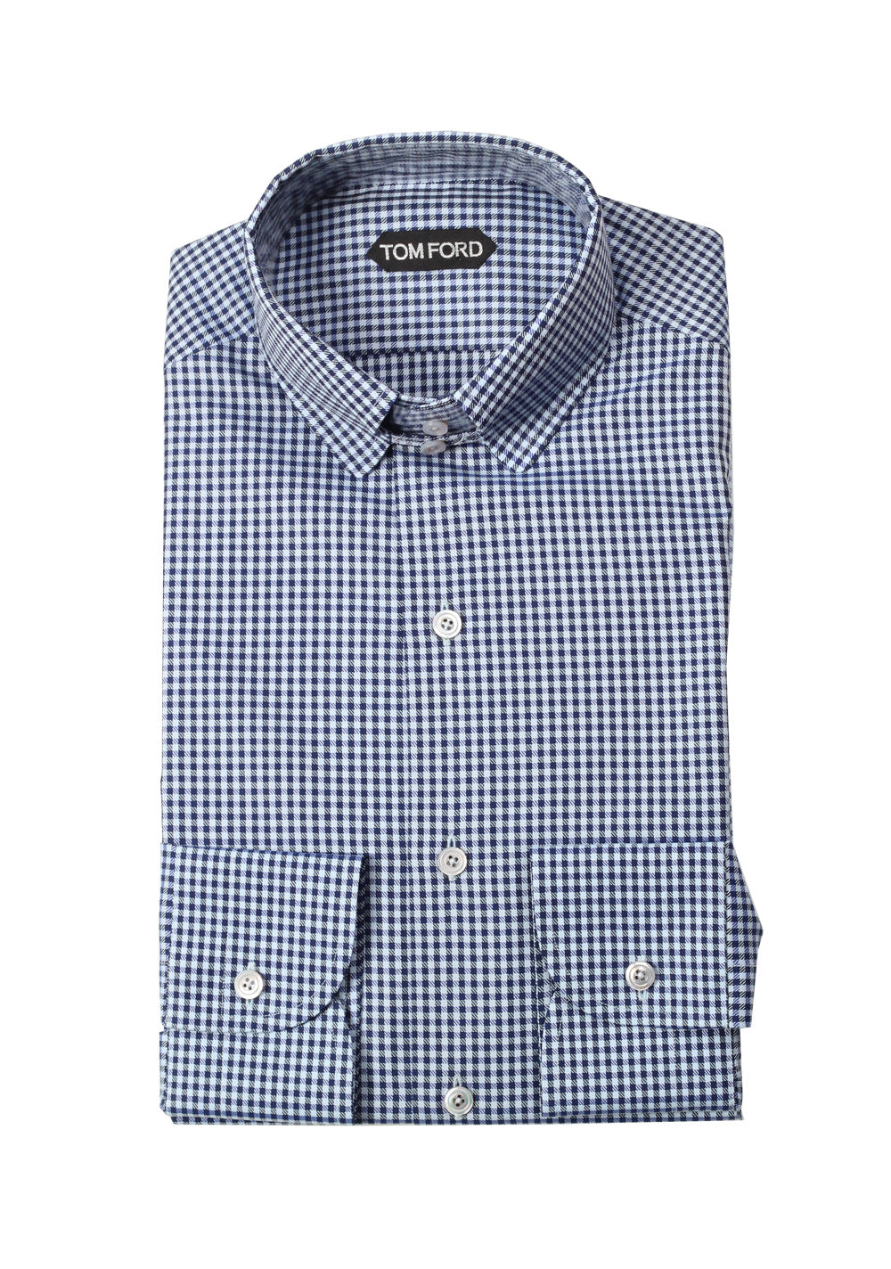TOM FORD Checken Blue / White Shirt Size 39 / 15,5 U.S.