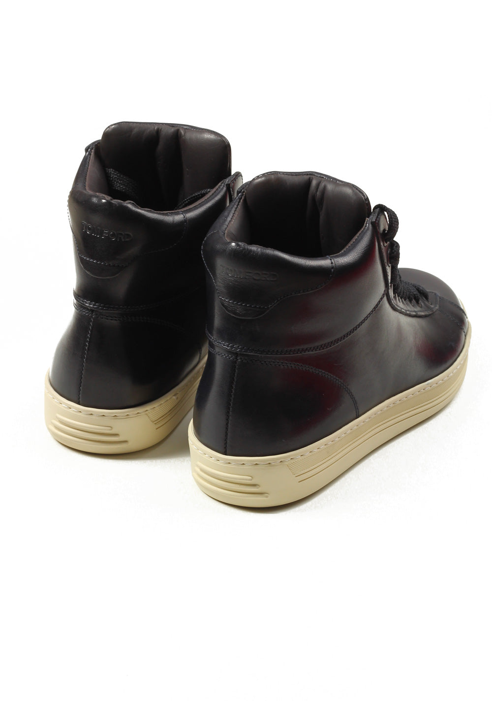 TOM FORD Russel High Top Blue Leather Sneaker Shoes Size 7 UK / 8 U.S.