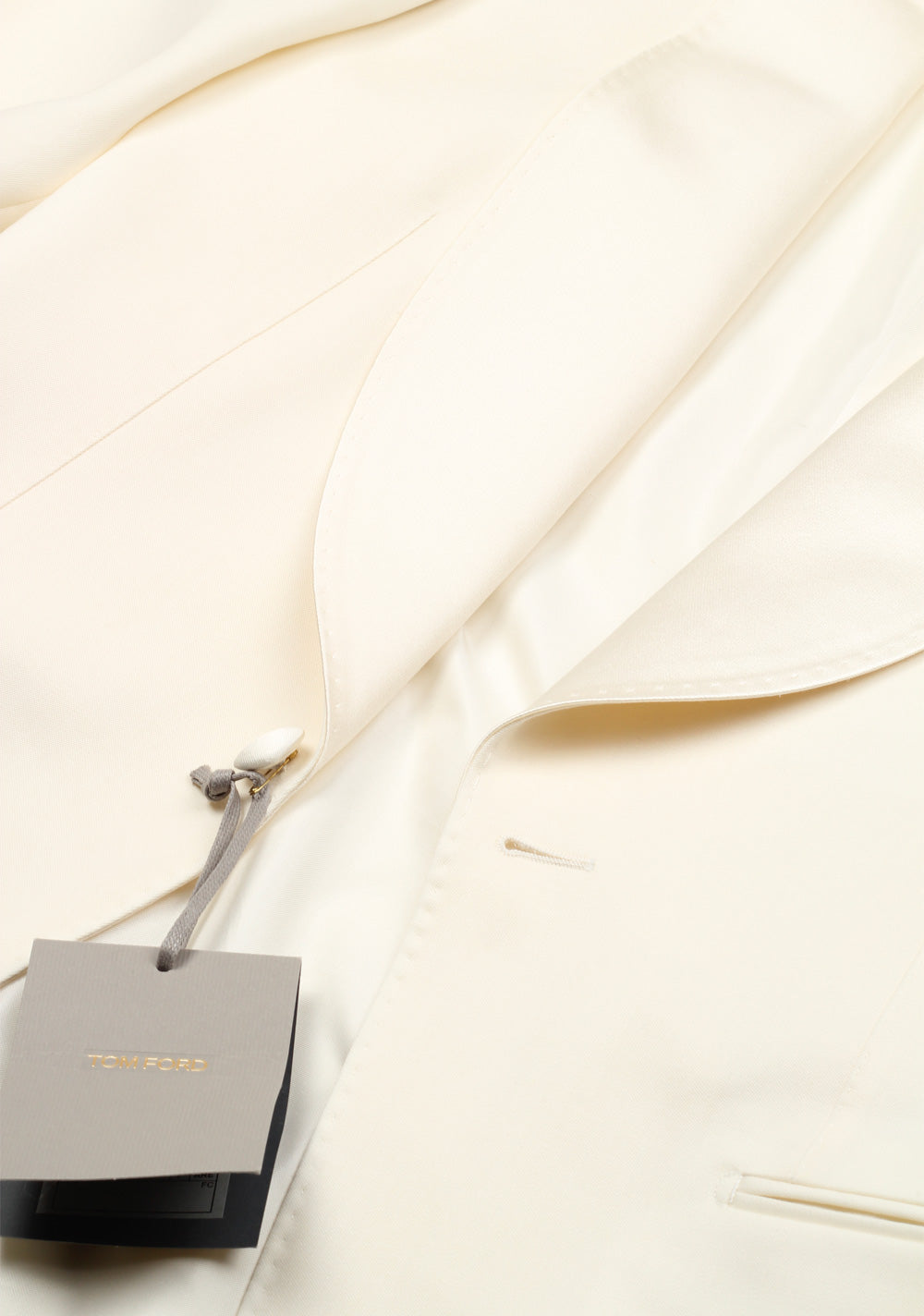 TOM FORD Shelton Shawl Collar Ivory Sport Coat Tuxedo Dinner Jacket Size 46 / 36R U.S.