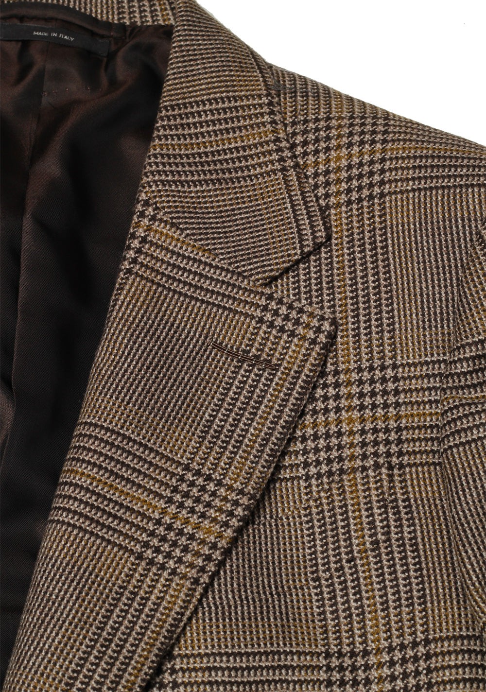 TOM FORD Shelton Checked Brown Sport Coat Size 46 / 36R In Wool Cashmere