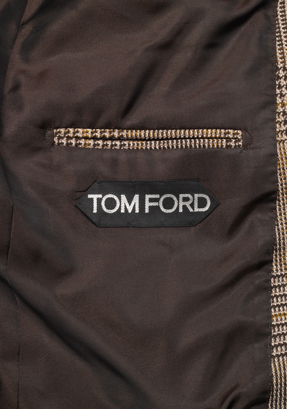 TOM FORD Shelton Checked Brown Sport Coat Size 46 / 36R In Wool Cashmere