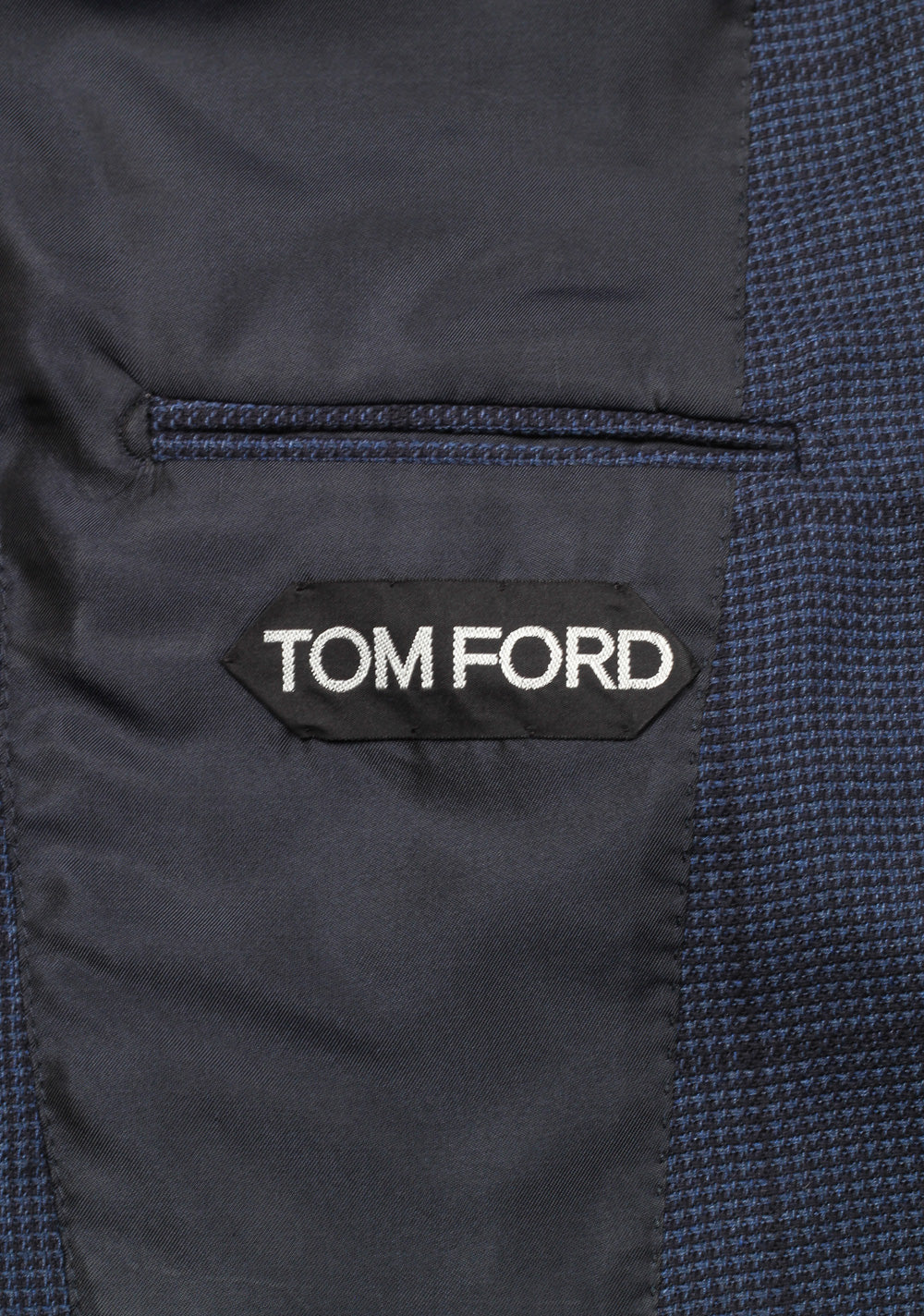 TOM FORD Shelton Checked Blue Sport Coat Size 46 / 36R In Silk