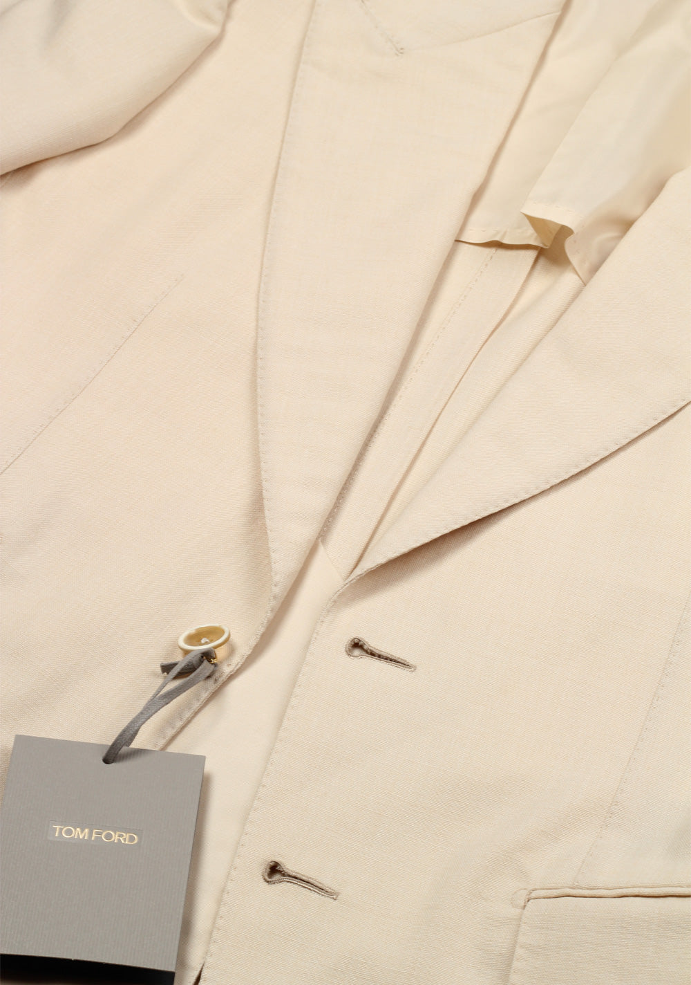 TOM FORD Shelton Cream Suit Size 46 / 36R U.S. In Wool Silk