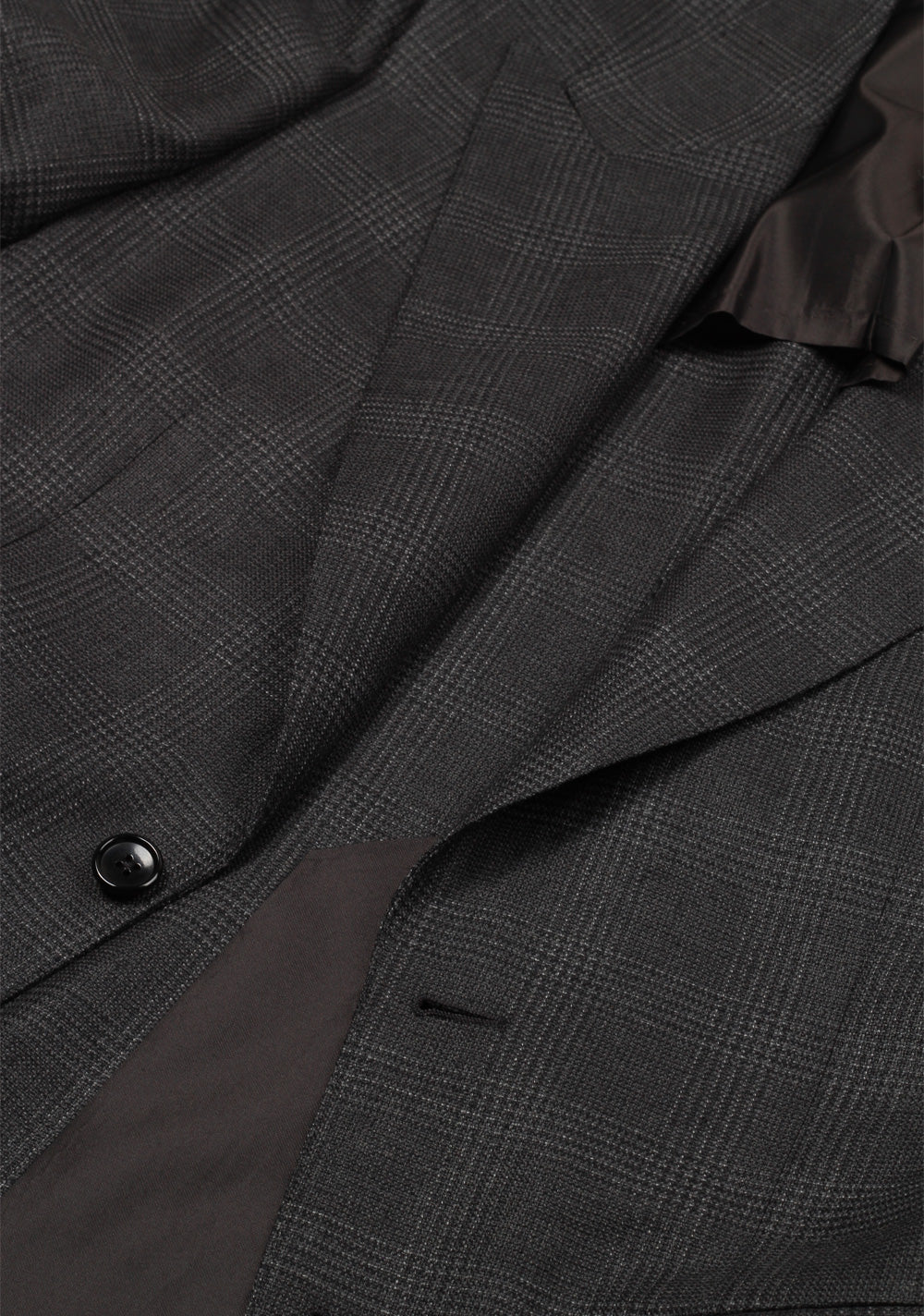 TOM FORD Shelton Checked Gray Suit Size 46 / 36R U.S. In Mohair Silk Linen