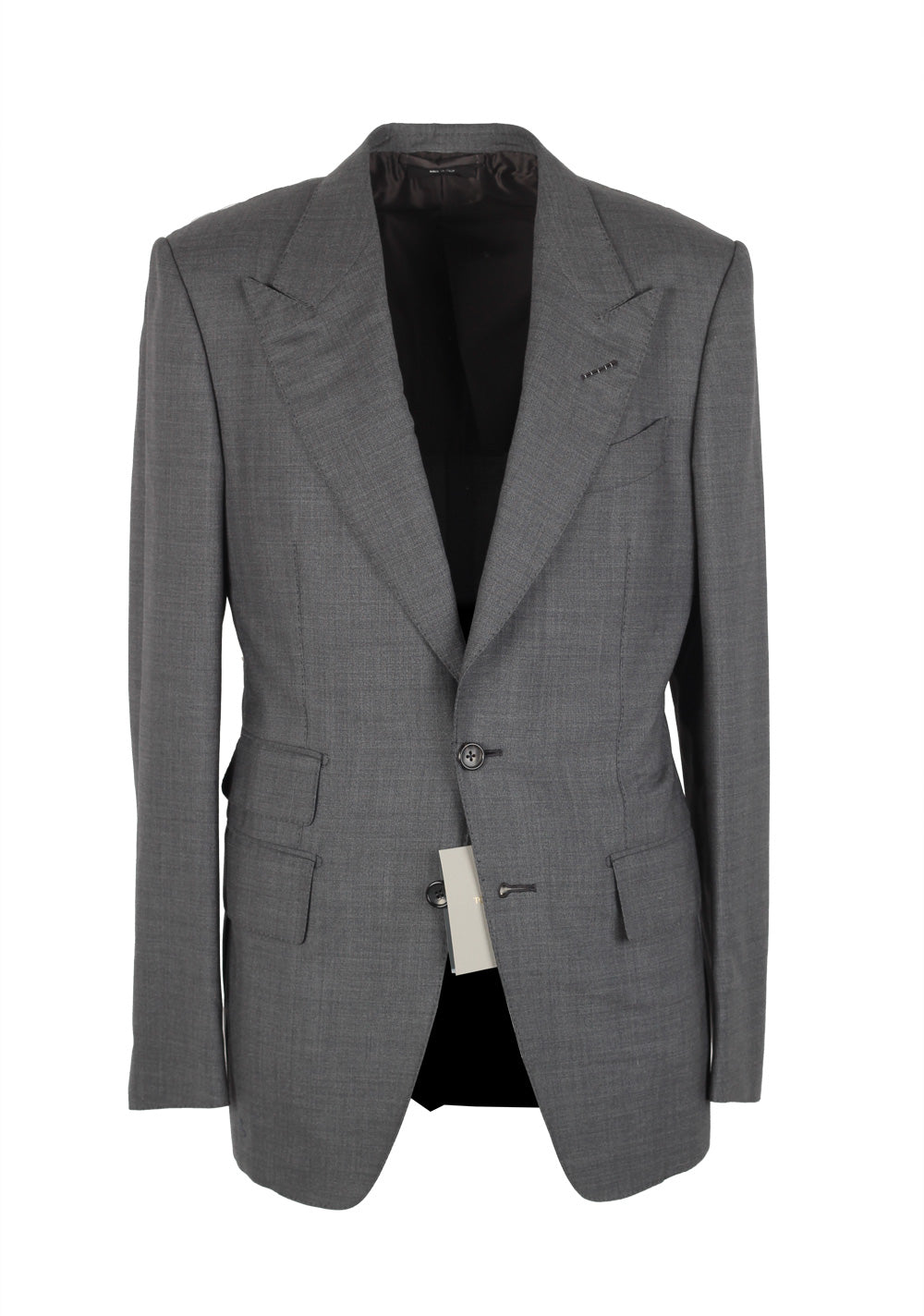 TOM FORD Shelton Gray Suit Size 46 / 36R U.S. In Wool Silk