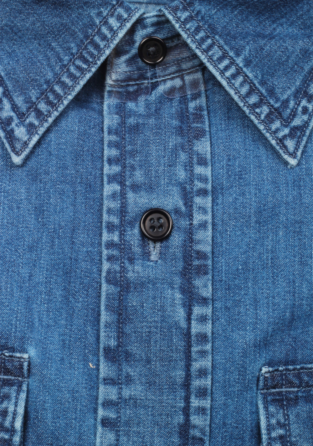 TOM FORD Solid Blue Denim Casual Shirt Size 44 / 17,5 U.S.