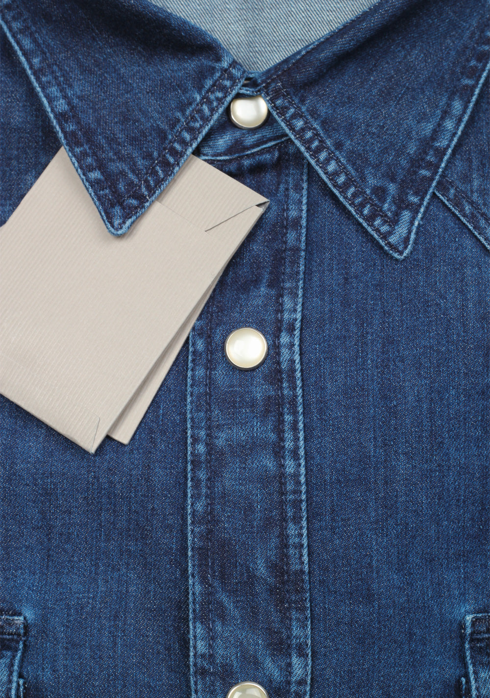 TOM FORD Solid Blue Denim Casual Shirt Size 45 / 18 U.S.