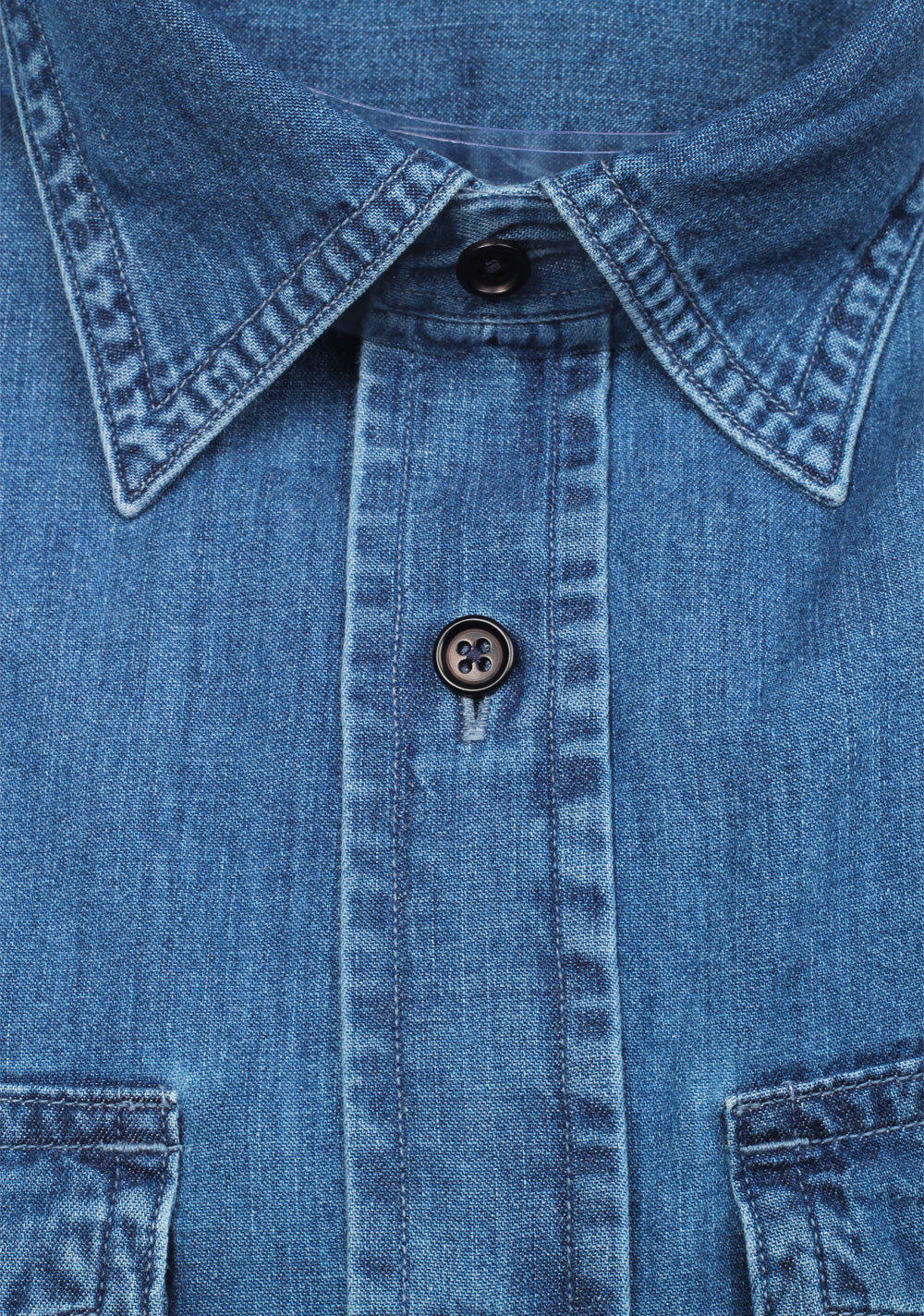TOM FORD Solid Blue Denim Casual Shirt Size 42 / 16,5 U.S.