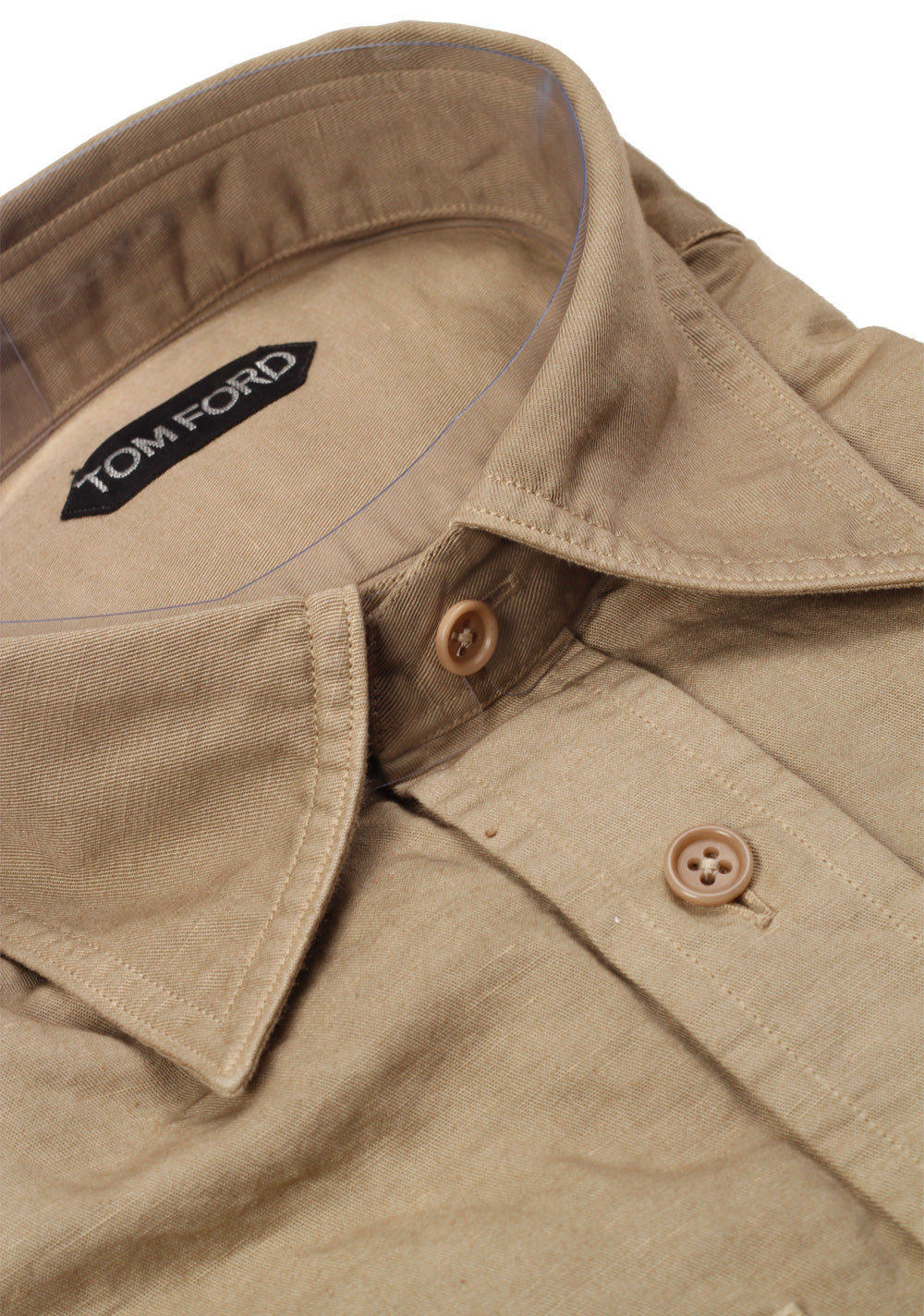 TOM FORD Solid Brown Casual Shirt Size 40 / 15,75 U.S.