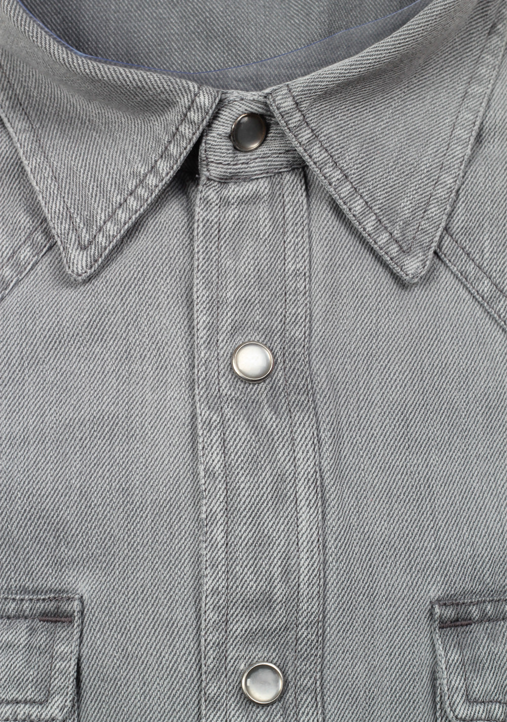 TOM FORD Solid Gray Denim Casual Shirt Size 40 / 15,75 U.S.