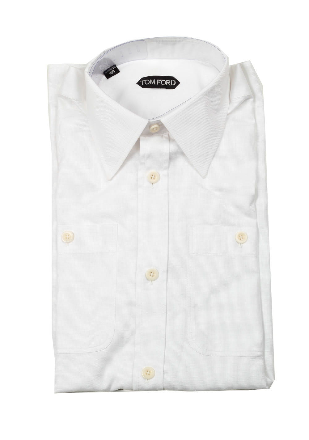 TOM FORD Solid White Dress Shirt Size 40 / 15,75 U.S.