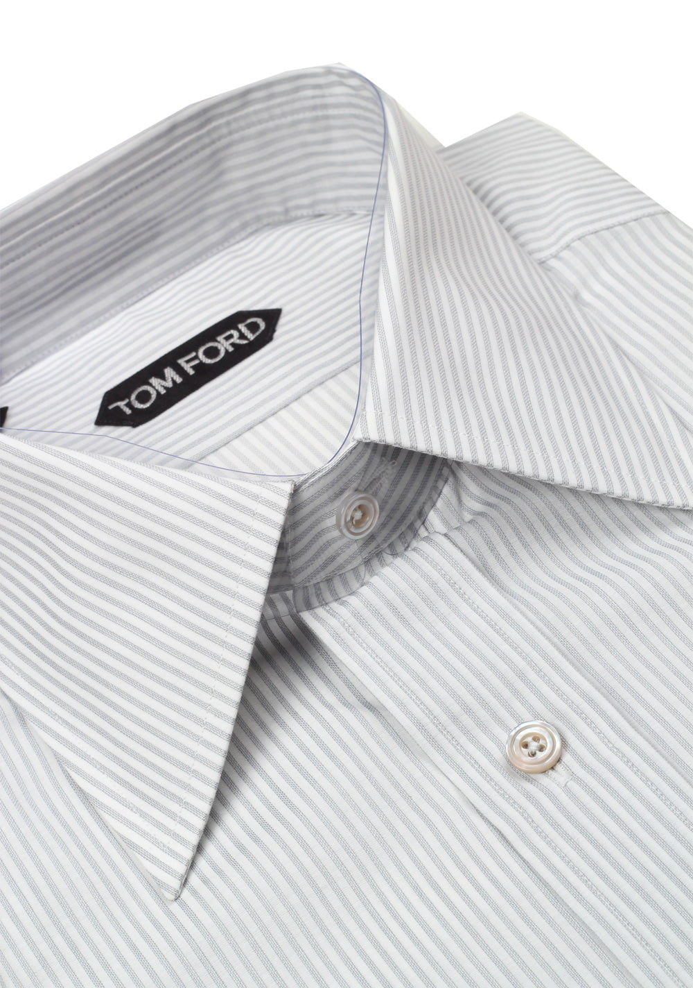 TOM FORD Striped White Gray Dress Shirt Size 40 / 15,75 U.S.