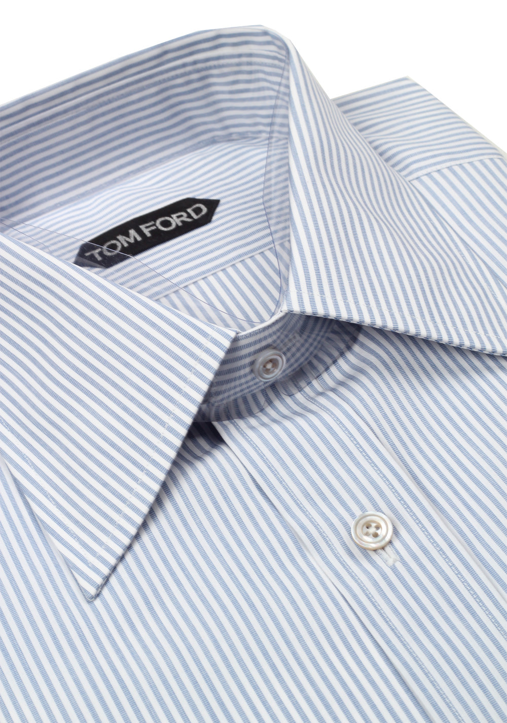 TOM FORD Striped White Blue Dress Shirt Size 40 / 15,75 U.S.