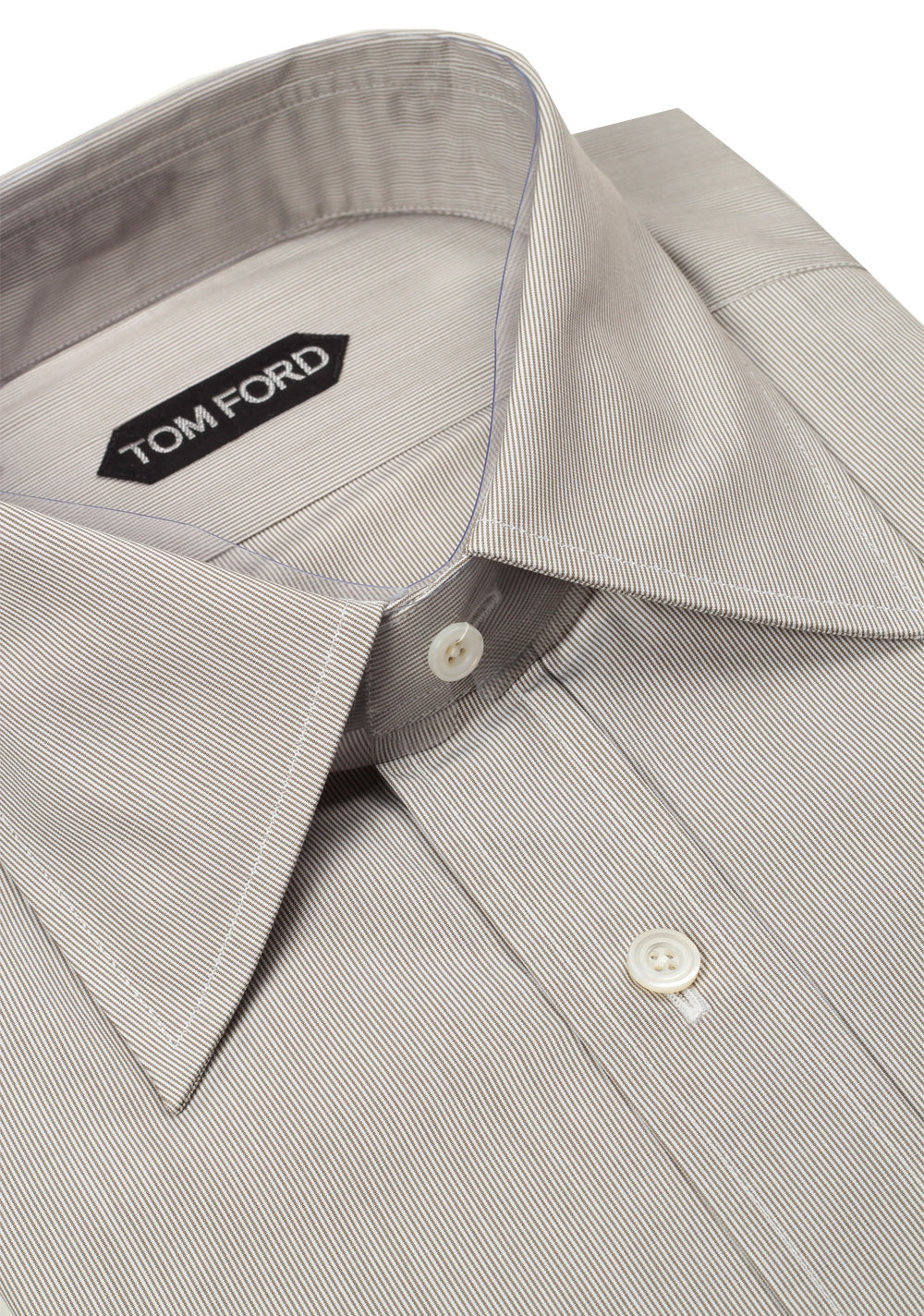 TOM FORD Striped White Gray Dress Shirt Size 40 / 15,75 U.S.