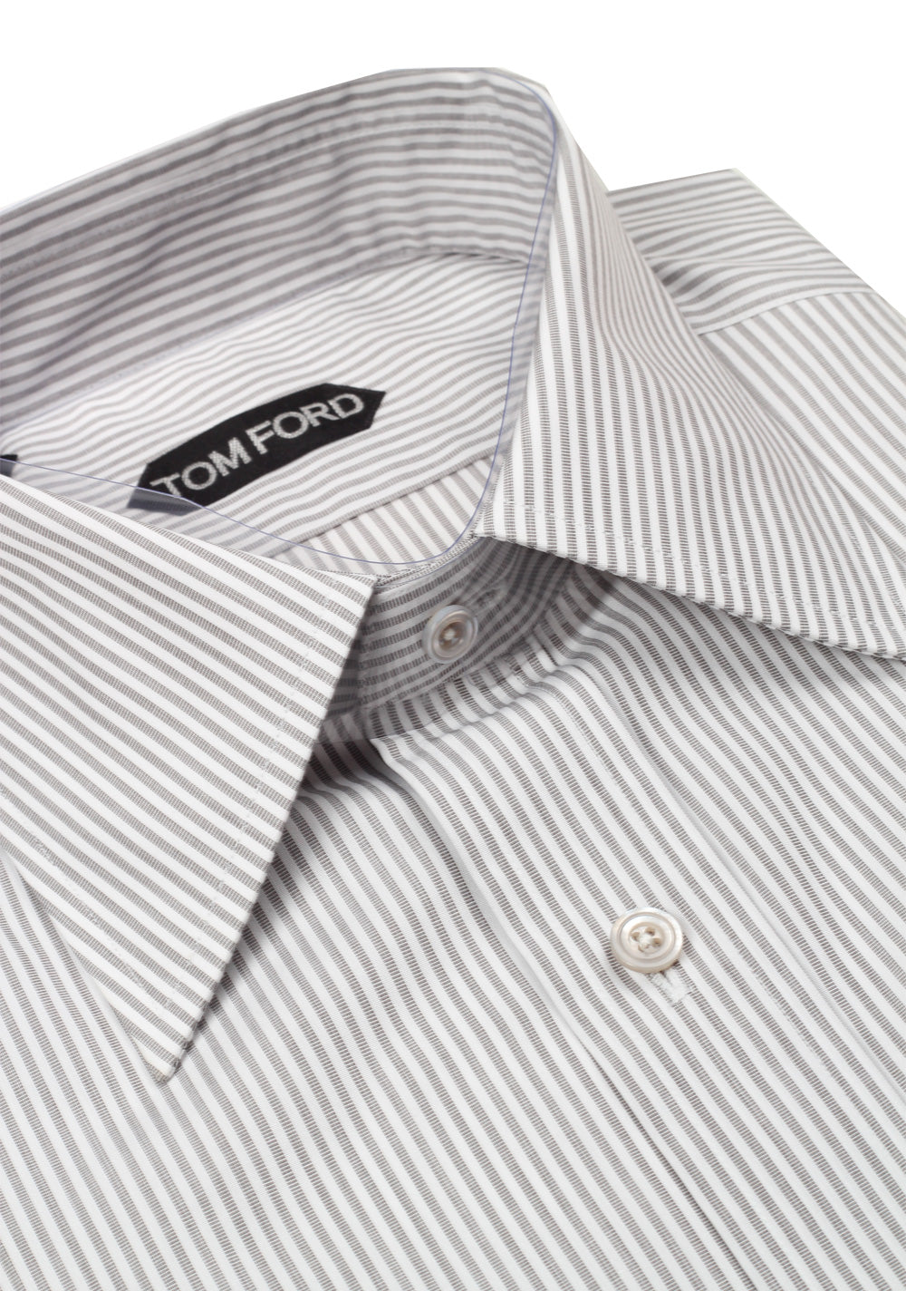 TOM FORD Striped White Gray Dress Shirt Size 40 / 15,75 U.S.