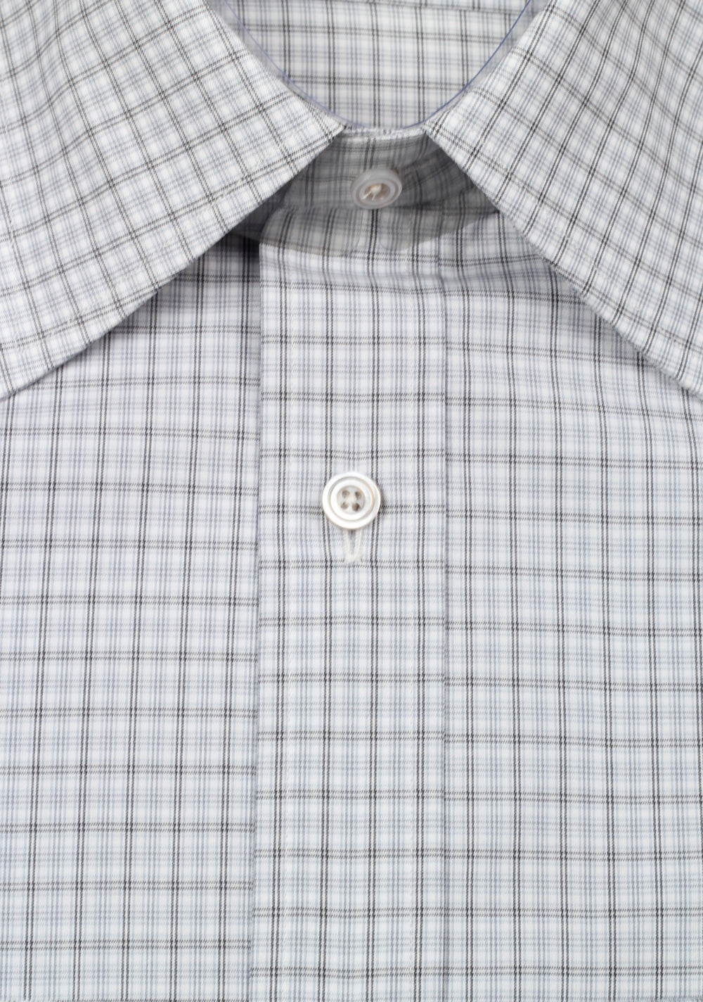 TOM FORD Checked White Blue Dress Shirt Size 40 / 15,75 U.S.